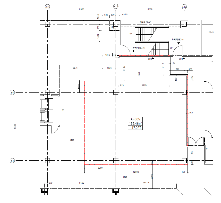 ビナウォーク_3番館6階605区画の図面・フロアマップ