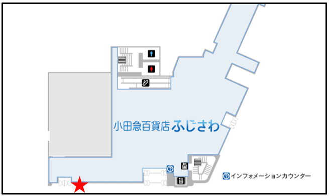 ODAKYU 湘南 GATE1F 食品階段横の図面・フロアマップ