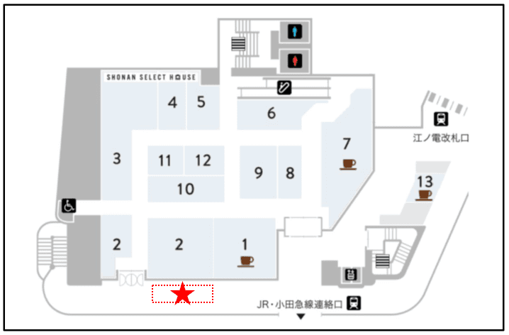 ODAKYU 湘南 GATE2F ビオセボン前の図面・フロアマップ