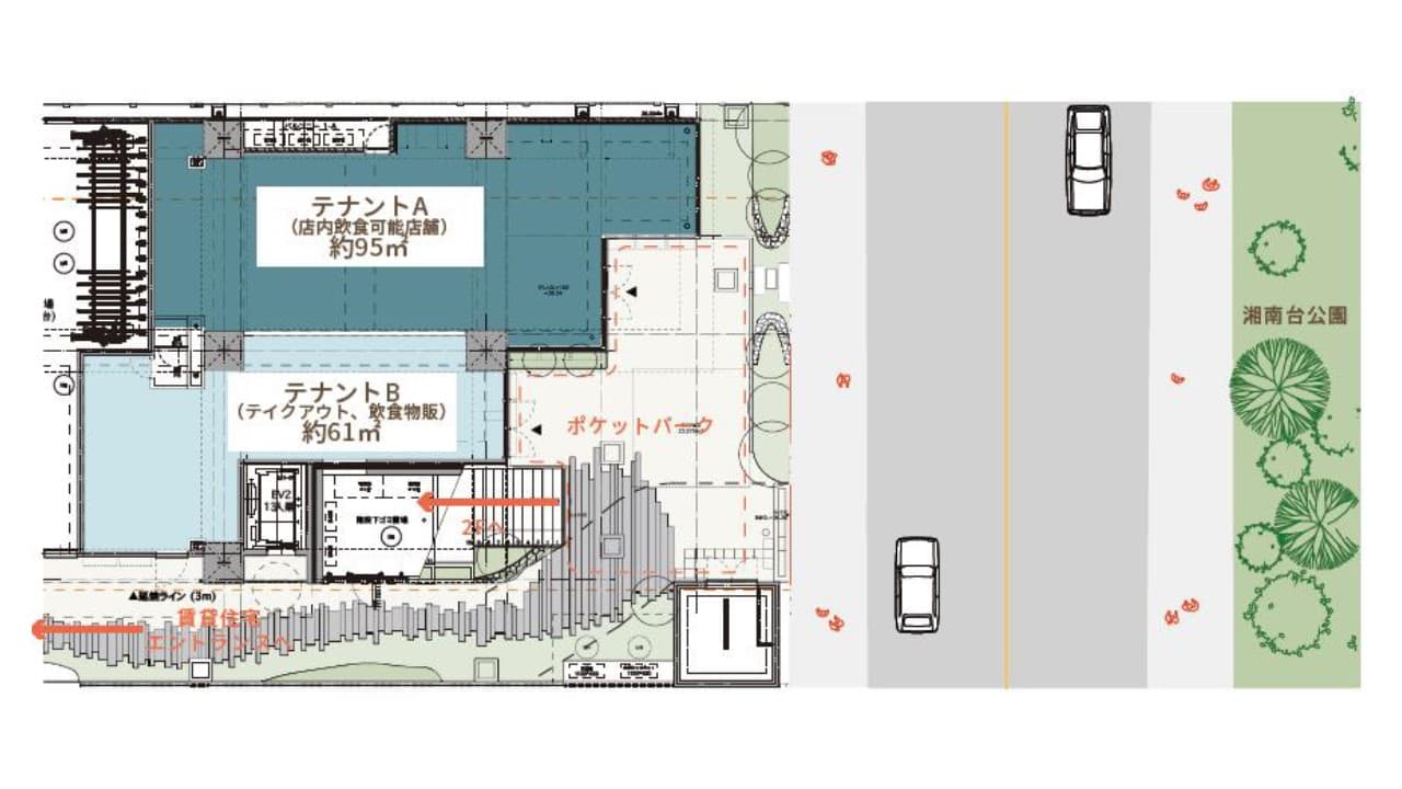 藤沢市湘南台PJ_1F-A_飲食スペックあり_統合可の図面・フロアマップ