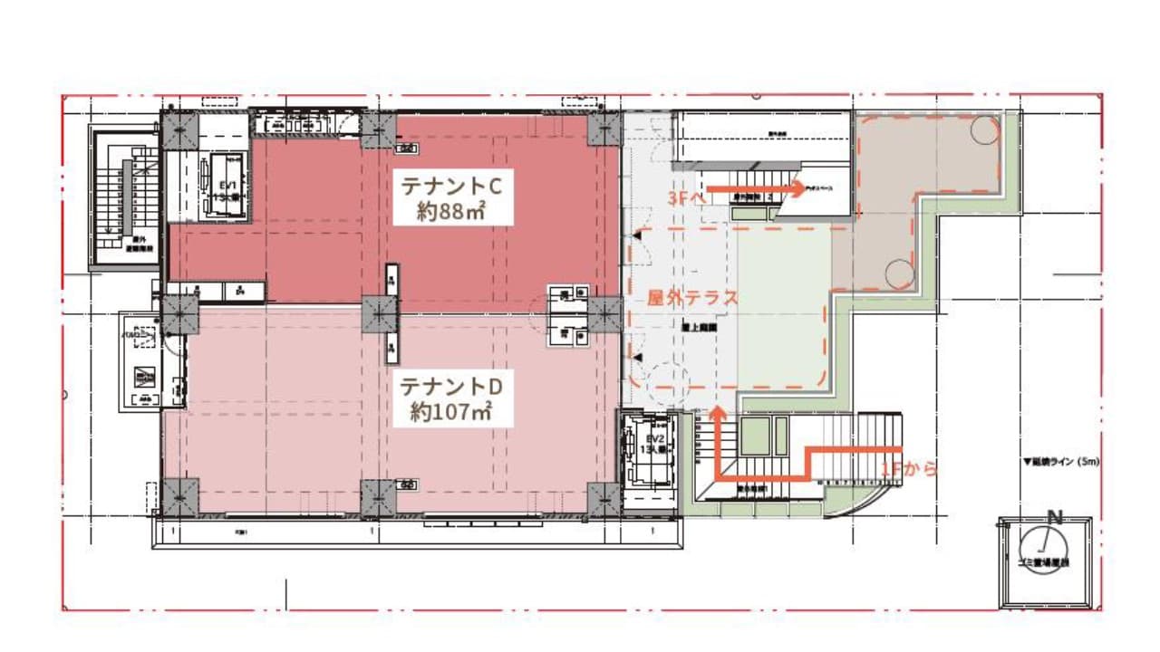 藤沢市湘南台PJ_2F-D_飲食スペックあり_統合可の図面・フロアマップ