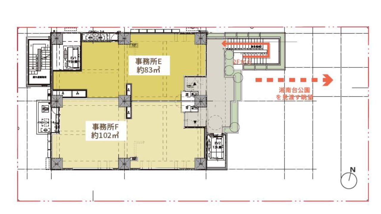 藤沢市湘南台PJ_3F-E_サービス_統合可の図面・フロアマップ